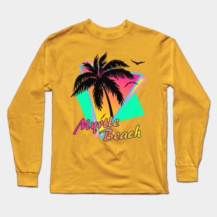 Myrtle Beach Cool 80s Sunset Long Sleeve T-Shirt